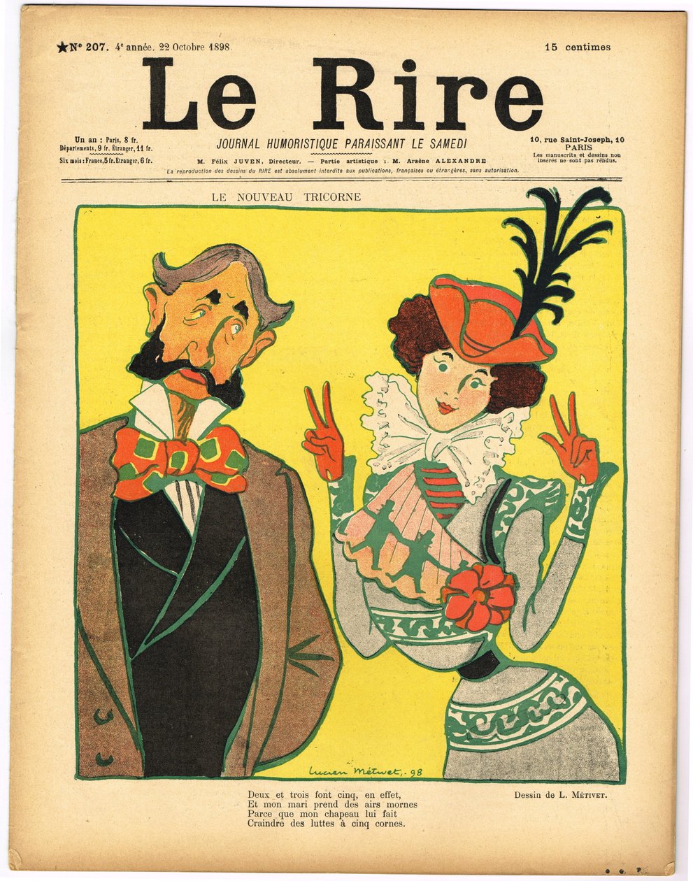 Cover von "Le Rire", Satirisch in Farben von Lucien Metivet