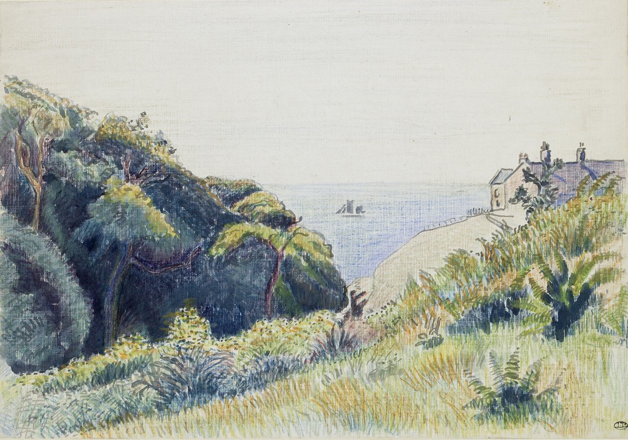 Das Küstenwächterhaus, Ecclesbourne, 1918 von Lucien Pissarro
