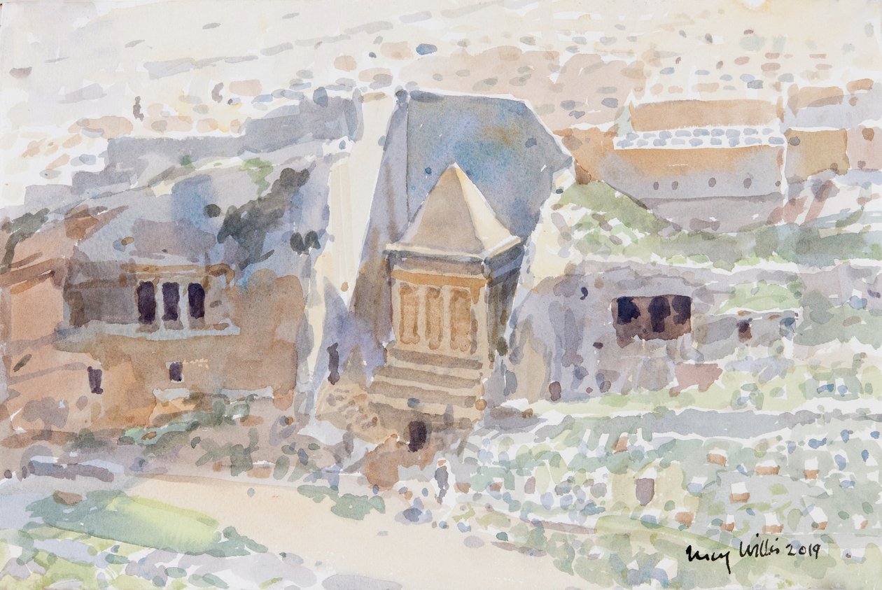 Alte Gräber im Kidrontal, Jerusalem von Lucy Willis