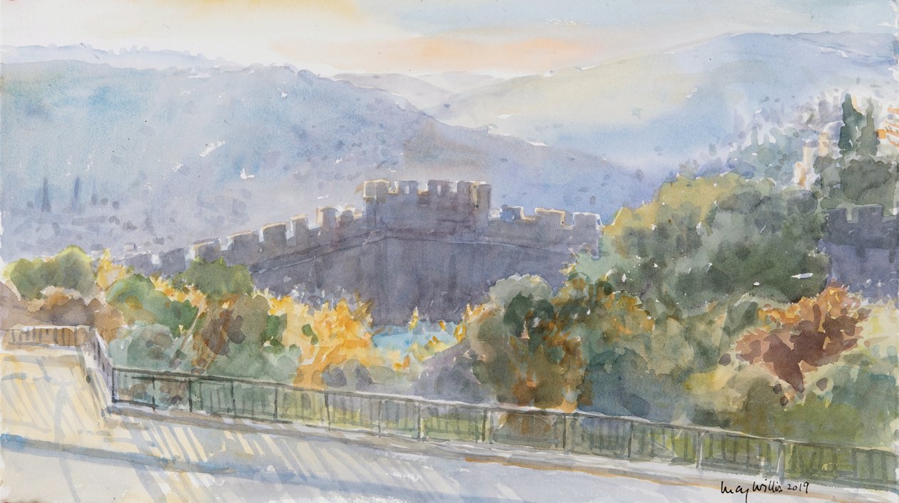 Hügel jenseits der Stadt, Sonnenaufgang, Jerusalem von Lucy Willis