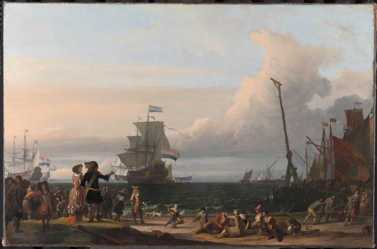 Niederländische Schiffe auf der Reede von Texel; in der Mitte die 