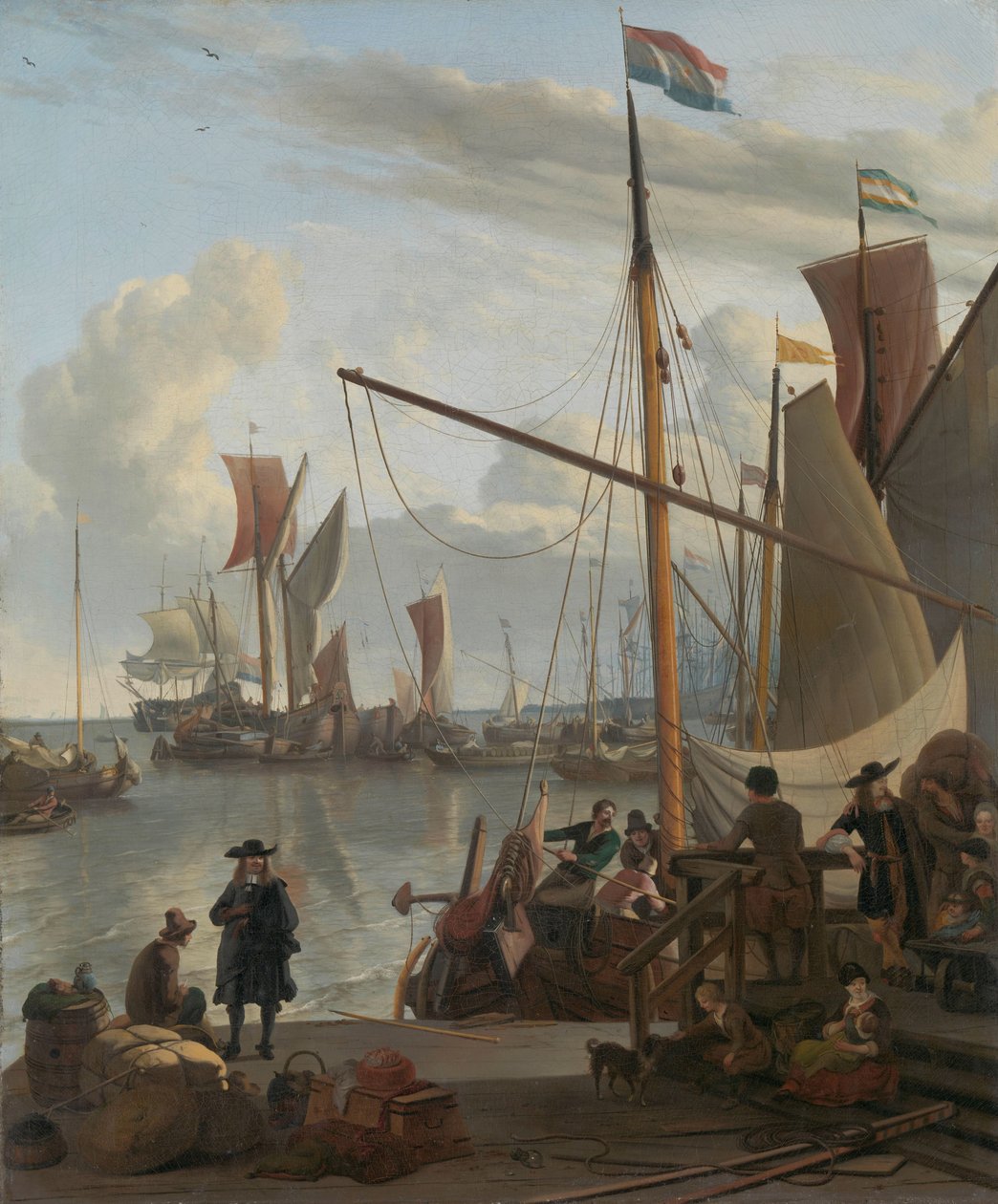 Das IJ in Amsterdam, gesehen vom Mosselsteiger von Ludolf Bakhuysen