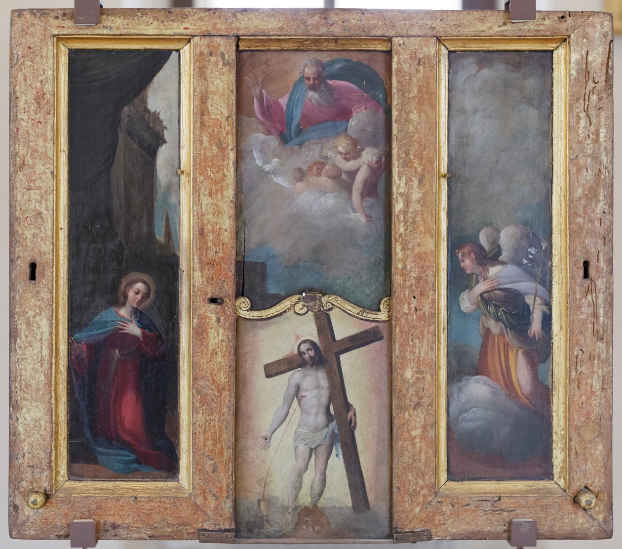 Verkündigung, Gottvater in Herrlichkeit und das kostbare Blut Christi von Ludovico Carracci
