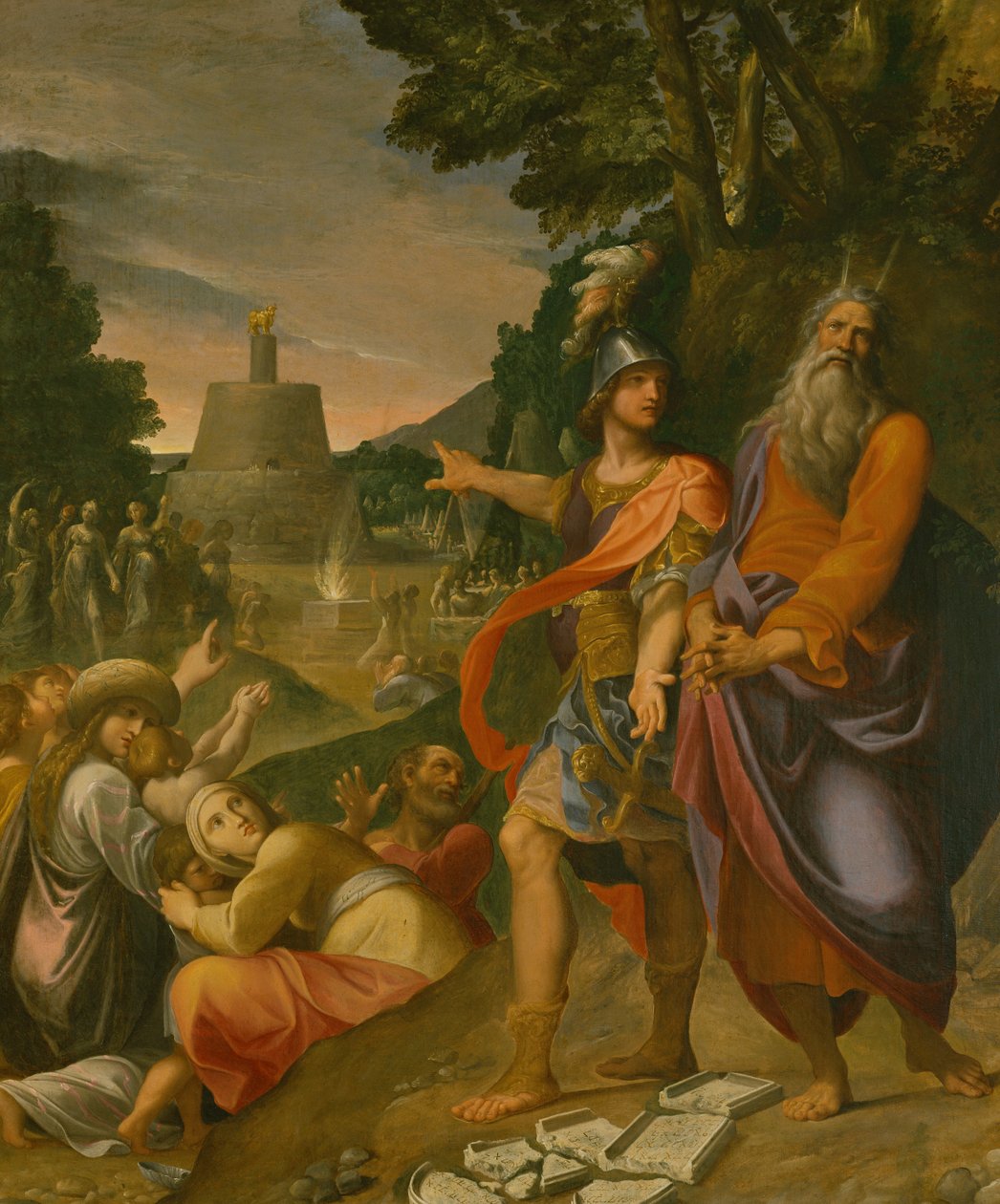 Moses zerbricht die Gesetzestafeln von Ludovico Carracci