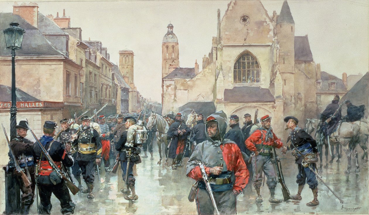 Eine Versammlung der Garibaldini und französischen Truppen in Tours von Ludovico Marchetti