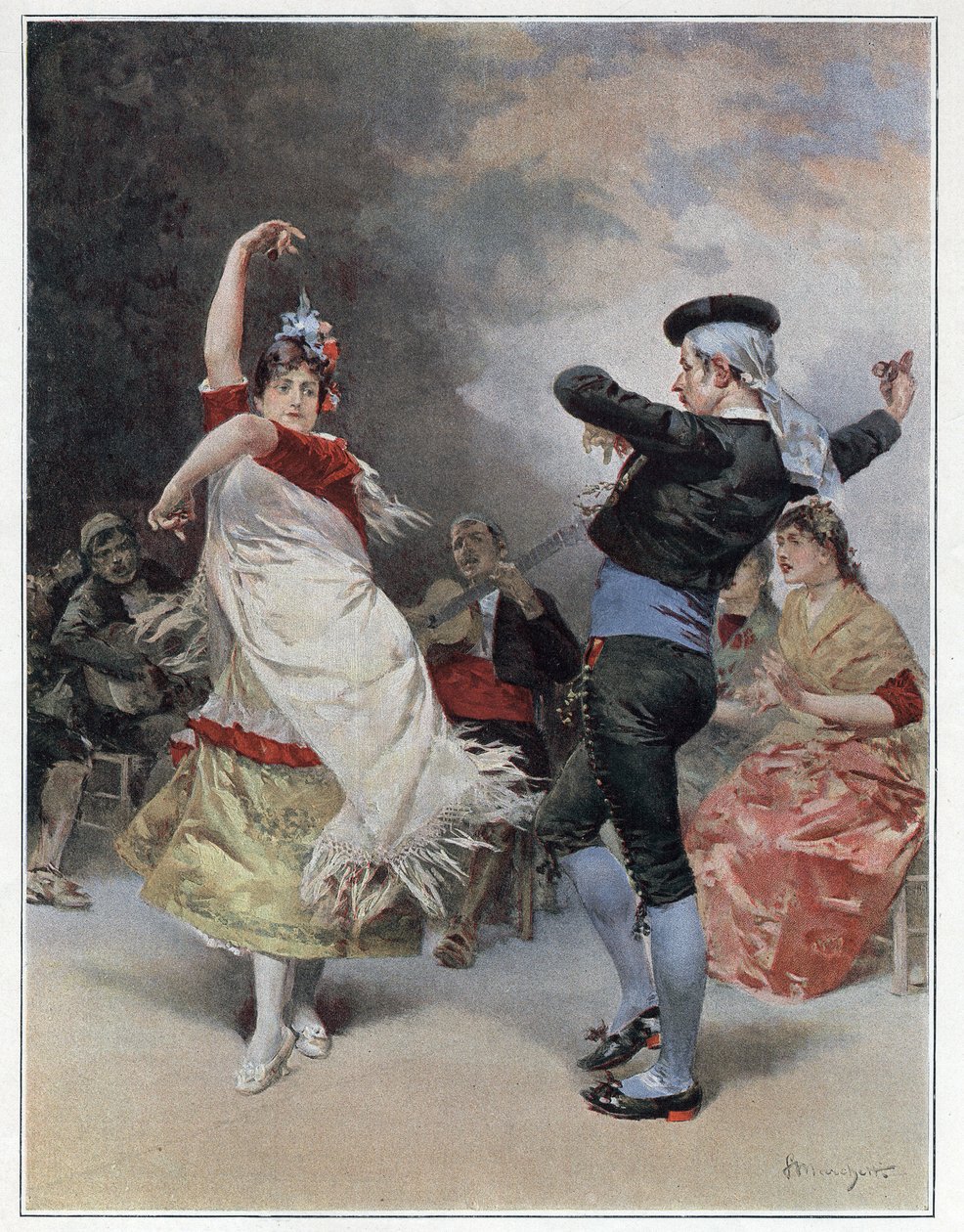 Die Zigeuner von Granada. Chromotypographie von Ludovico Marchetti (1853-1909) 1889. Private Sammlung. von Ludovico Marchetti