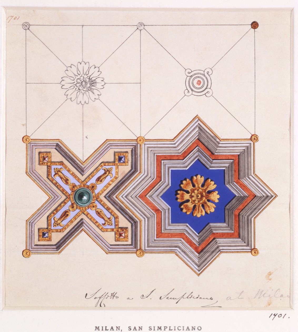 Deckenverzierungen aus San Simpliciano, Mailand von Ludwig Gruner