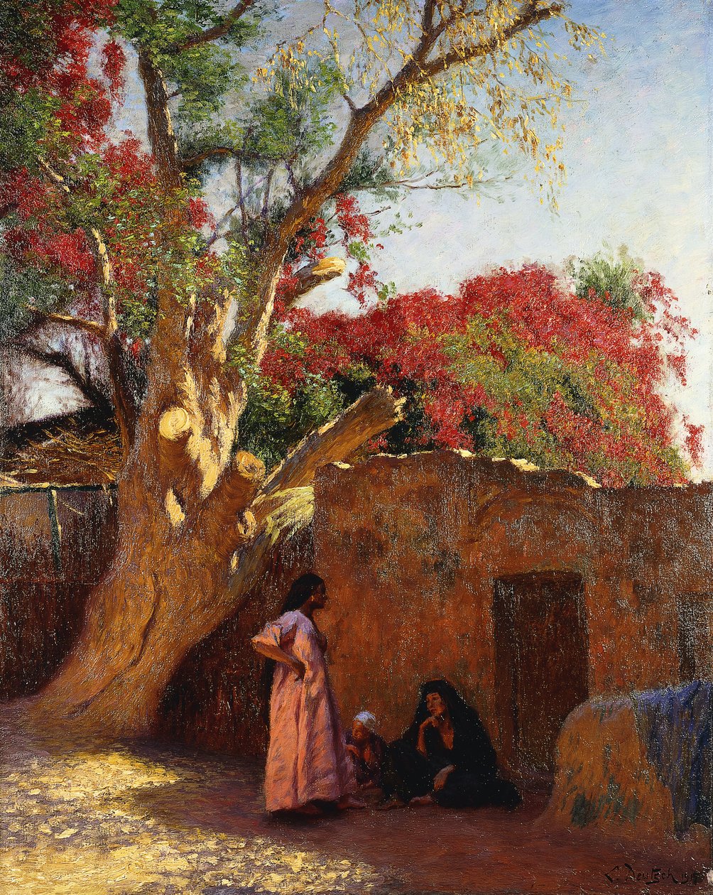 Eine arabische Familie außerhalb eines Dorfes von Ludwig Deutsch