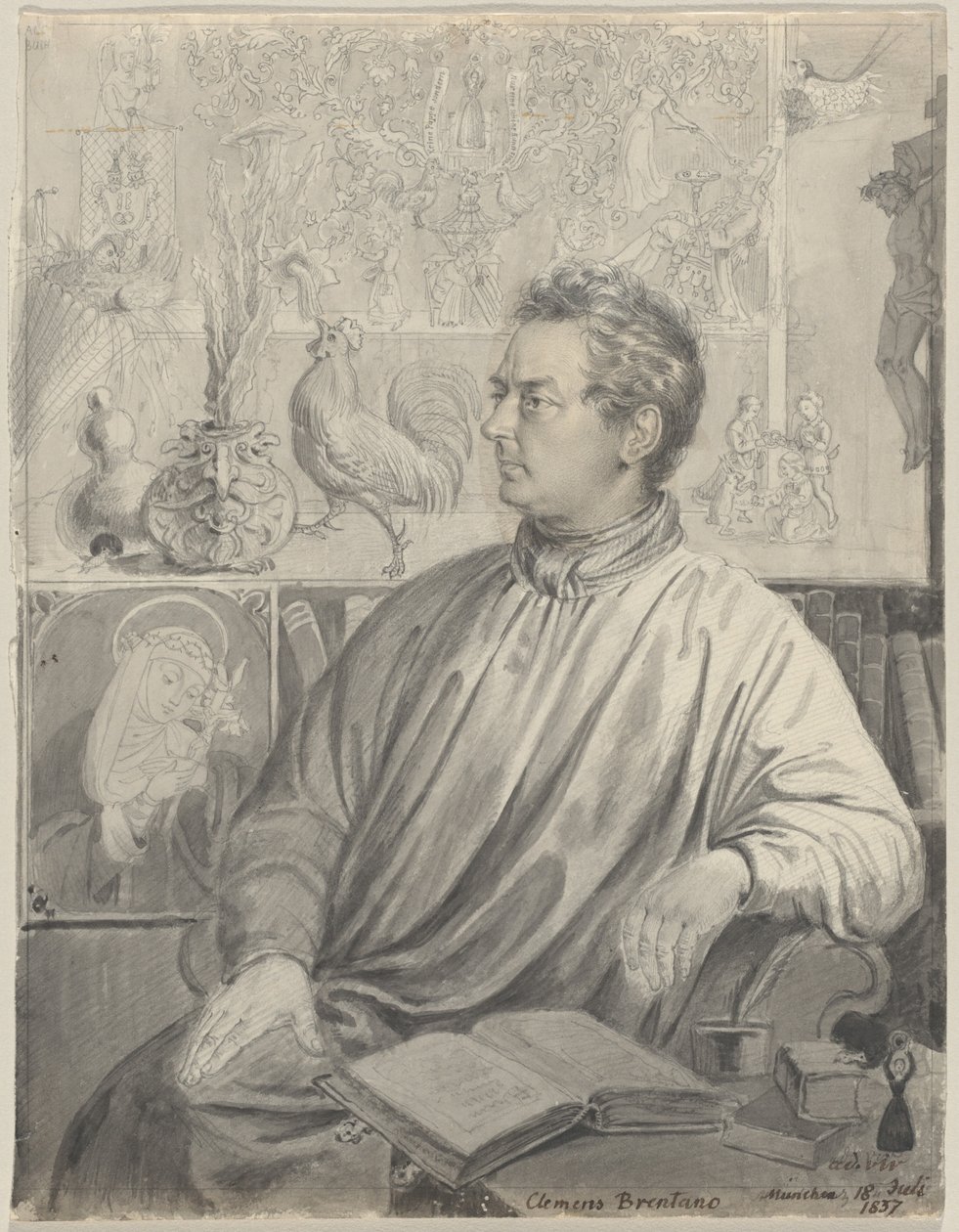 Clemens Brentano von Ludwig Emil Grimm