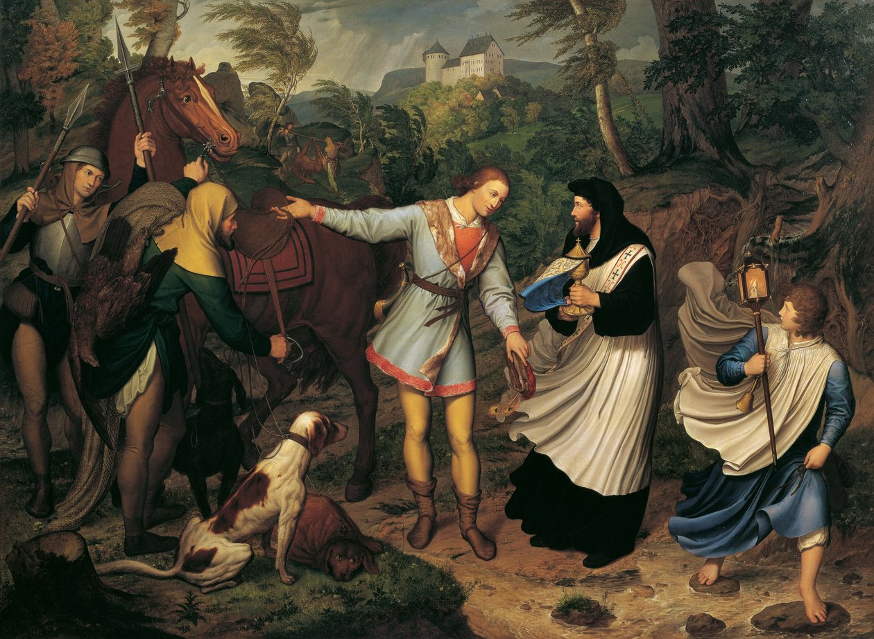 Rudolf von Habsburg und der Priester von Ludwig Ferdinand Schnorr von Carolsfeld