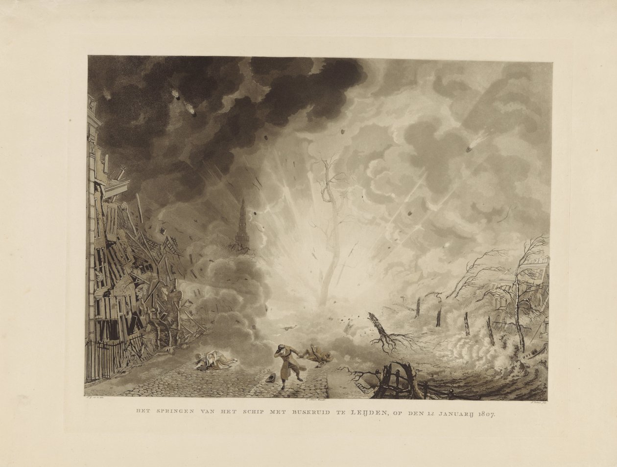 Katastrophe von Leiden, 1807 von Ludwig Gottlieb Portman