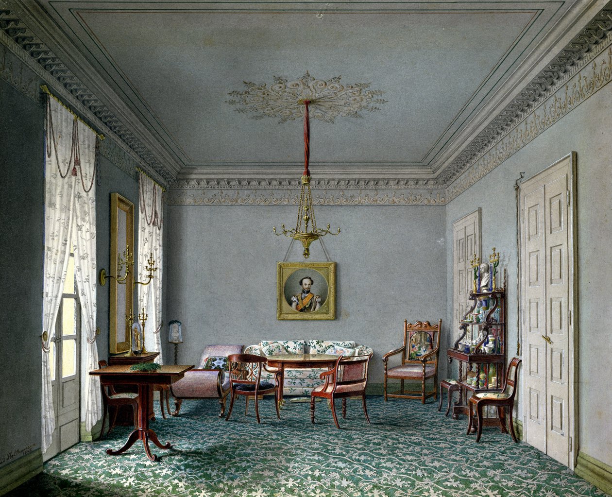 Saloninterieur im Palast in Stuttgart, Württemberg von Ludwig Holthausen