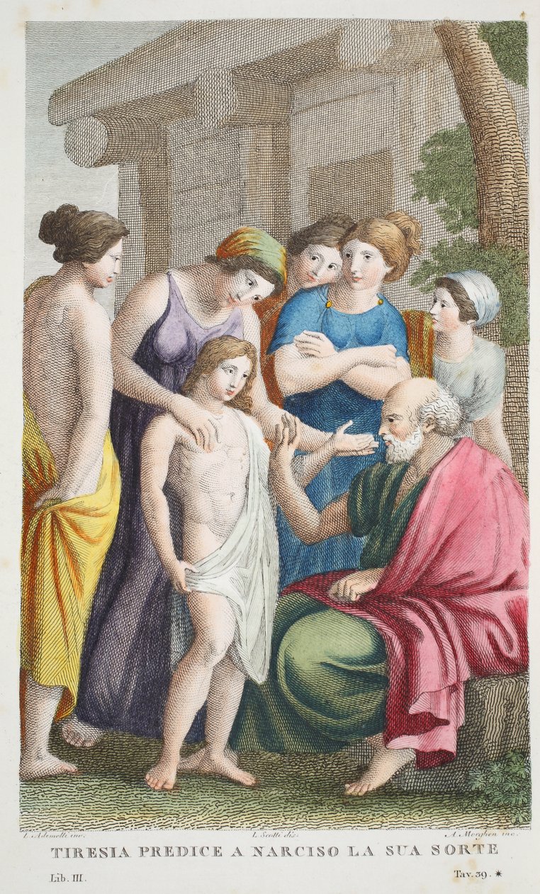 Tiresias prophezeit, Illustration aus Ovids Metamorphosen, Florenz, 1832 von Luigi Ademollo