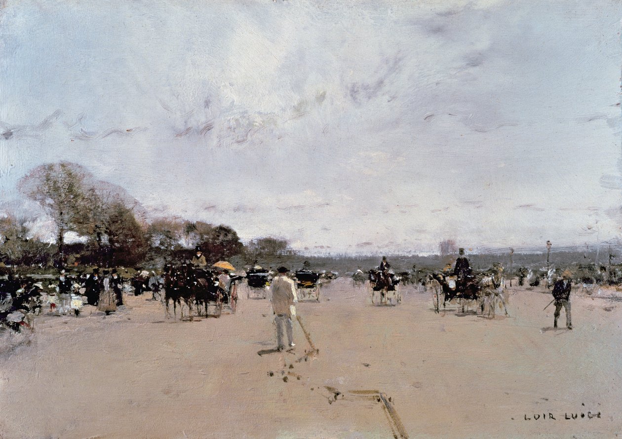 Kutschen auf den Champs Elysees von Luigi Loir