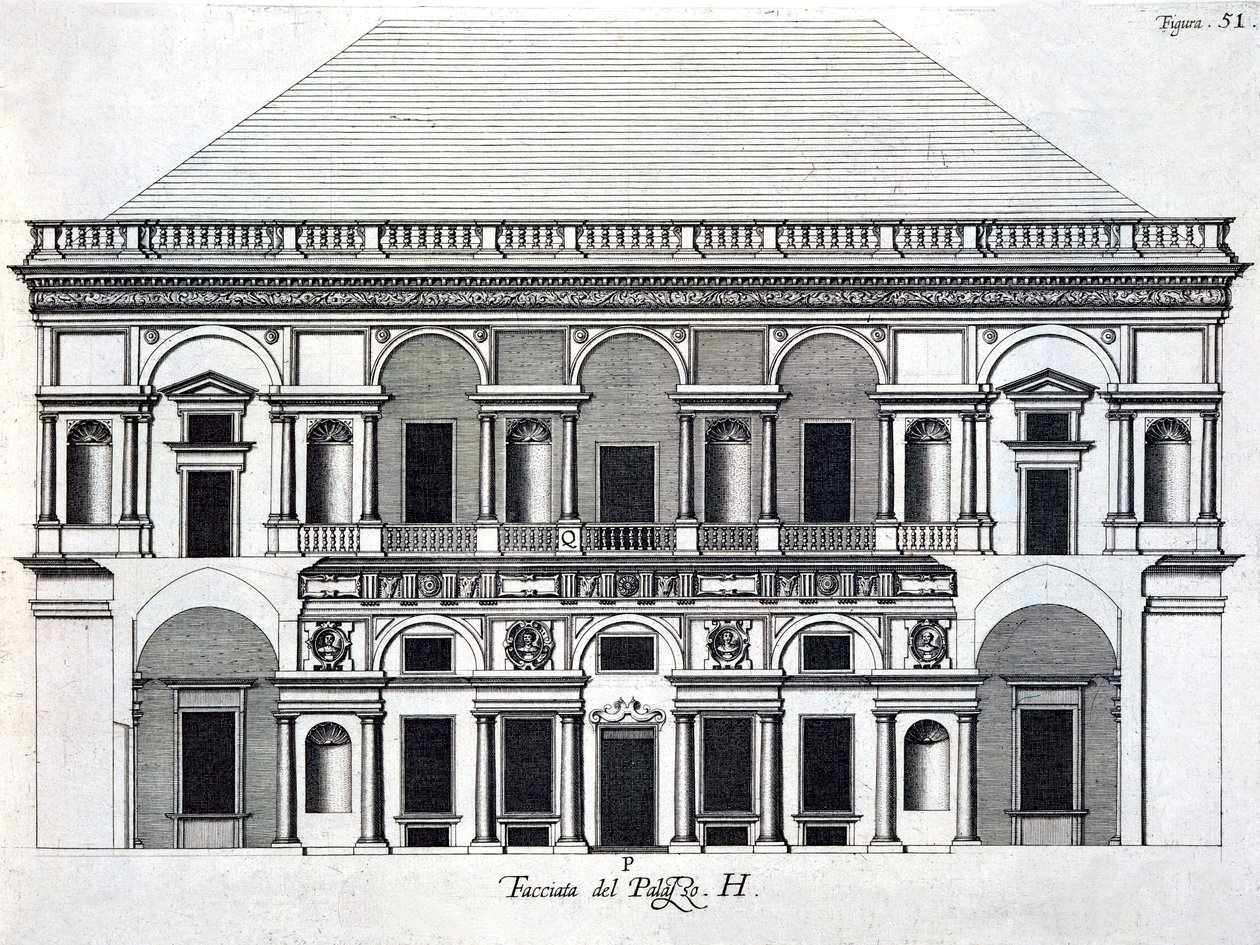 Entwurf für den Königspalast von Caserta, 1756 von Luigi Vanvitelli