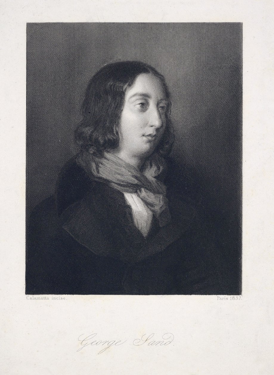 Porträt von George Sand, veröffentlicht 1837 von Luigi Calamatta