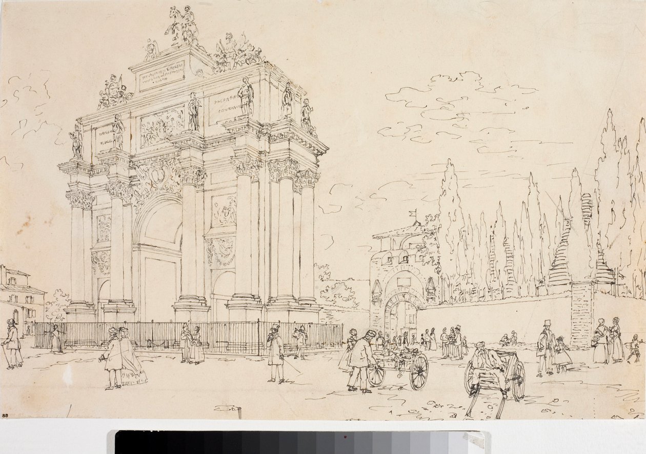 Ansicht des Triumphbogens in Porta san Gallo, Florenz von Luigi Garibbo