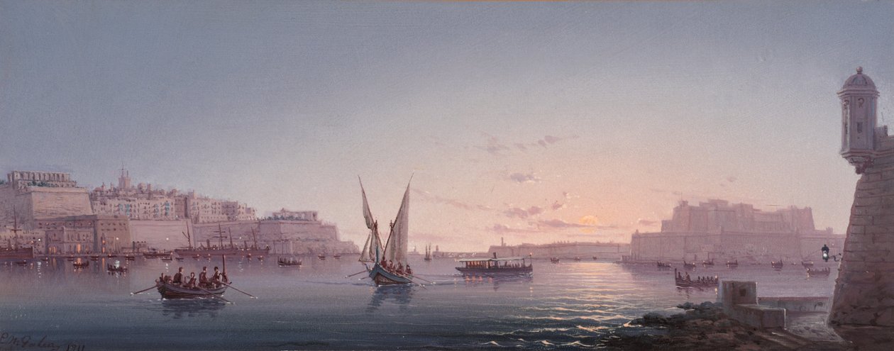 Großer Hafen, Malta, von Corrodino, 1911 von Luigi Maria Galea