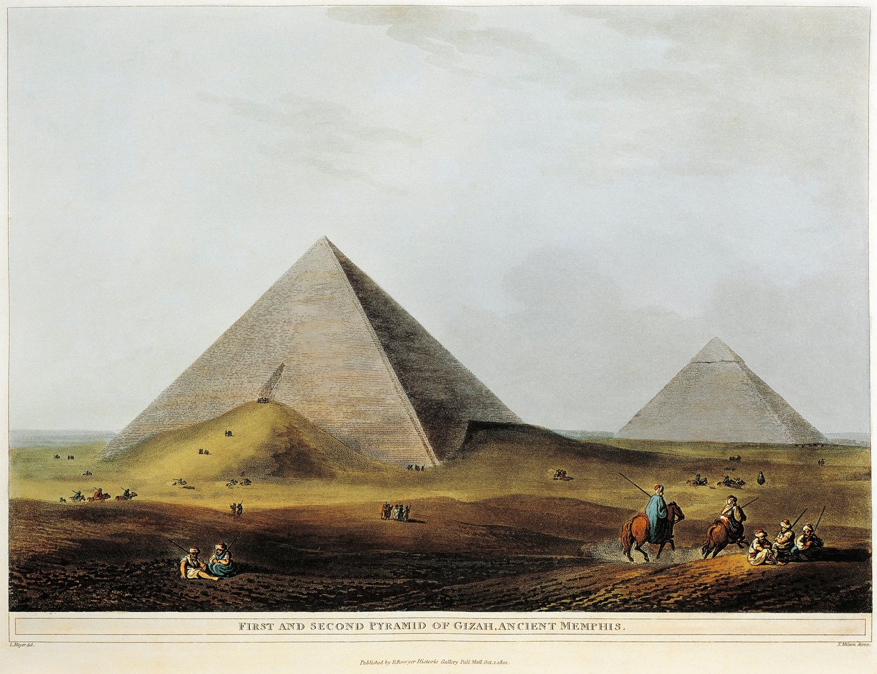 Arabische Behausung auf antiken Ruinen entlang des Menuf-Kanals in Ägypten, aus Views in Egypt von Luigi Mayer