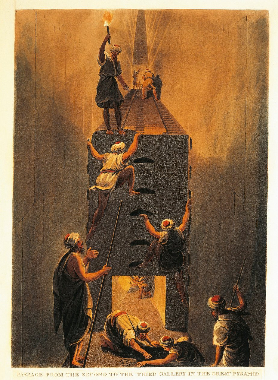 Frankreich, Paris, Durchgang von der zweiten zur dritten Galerie in der Großen Pyramide von Gizeh von Luigi Mayer