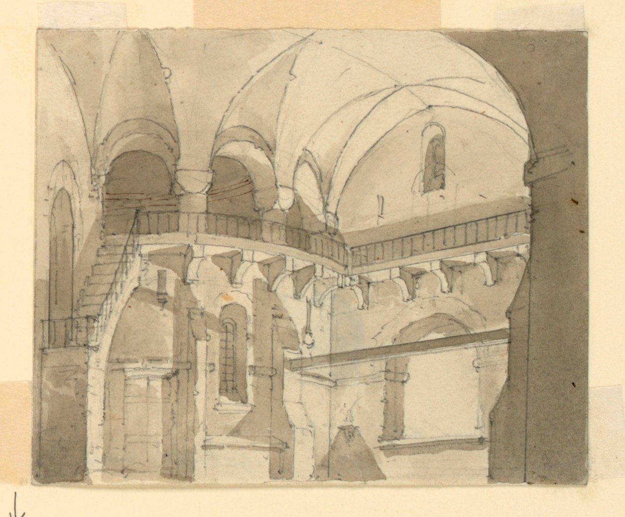 Bühnenbild, Inneres eines Gefängnisses von Luigi Ricci