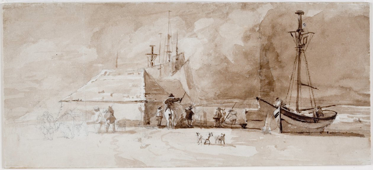 Strandszene mit Reitern von Luke Clennell