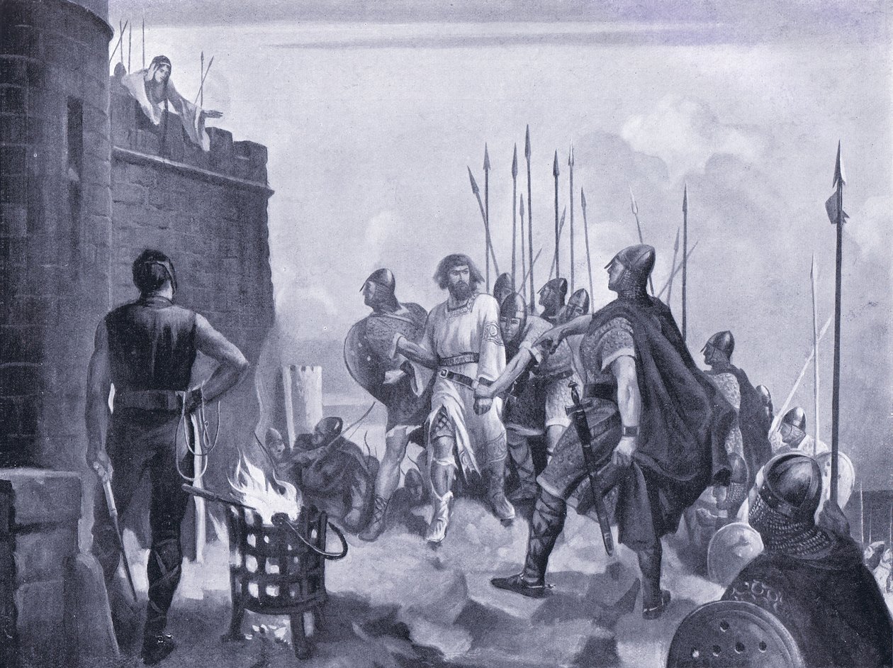 Die Kapitulation von Bamborough Castle AD 1095, 1920er Jahre von M. Mackinlay