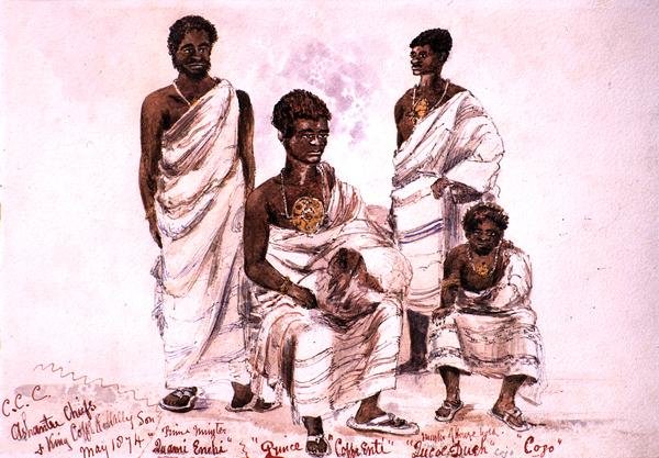 C.C.C. Ashantee-Häuptlinge und König Coffe Kollally Sohn von M.B. Mealy