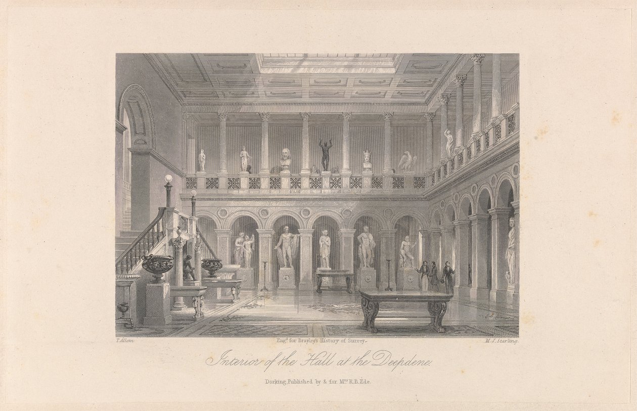 Innenansicht der Halle in Deepdene von M. J. Starling