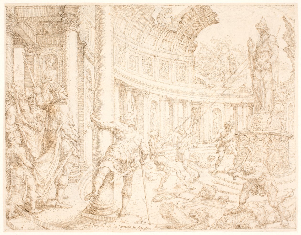 Josias befiehlt, die Steinfiguren von Astarte, Kemosch und Milkom zu zerstören und zu zerschlagen von Maarten van Heemskerck