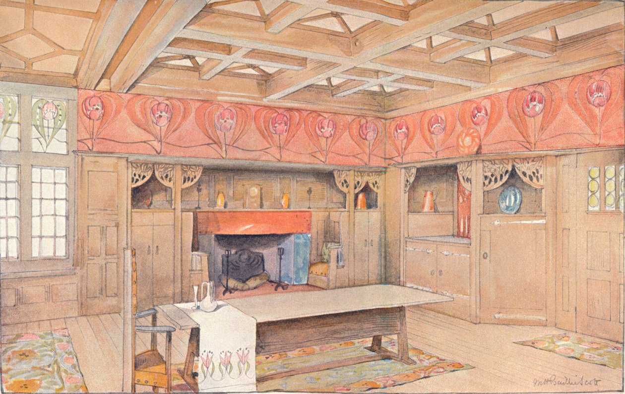 Entwurf für die Dekoration eines Speisezimmers, ca. 1900 von Mackay Hugh Baillie Scott