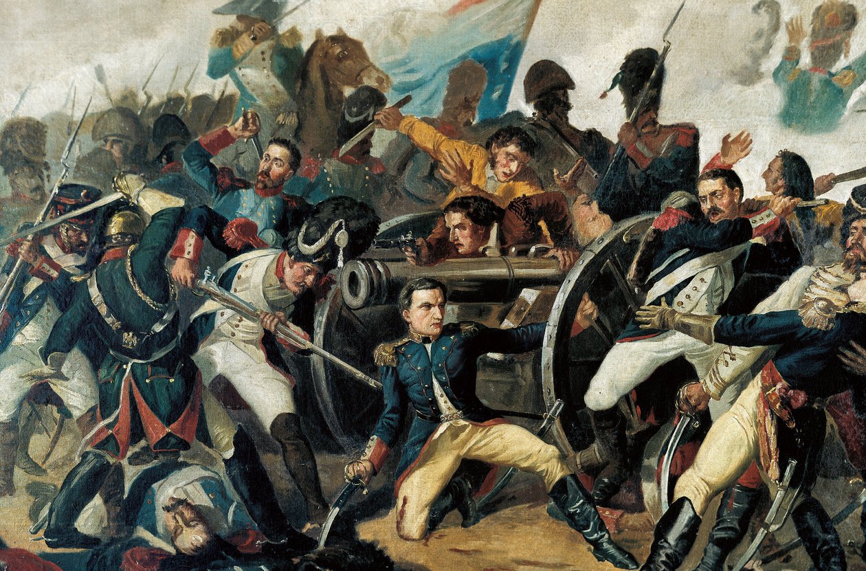 Spanischer Unabhängigkeitskrieg (1808-1814) die Bevölkerung erhebt sich gegen die französische Besatzung durch Napoleon I. (Detail) von Manuel (after) Castellano