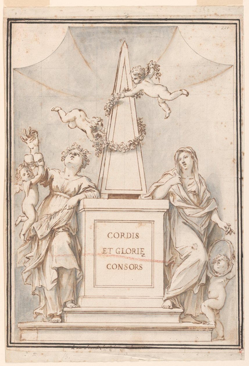 Entwurf für ein Monochrom-Gemälde, Kirche Corpus Domini, Bologna, Italien von Marc Antonio Franceschini