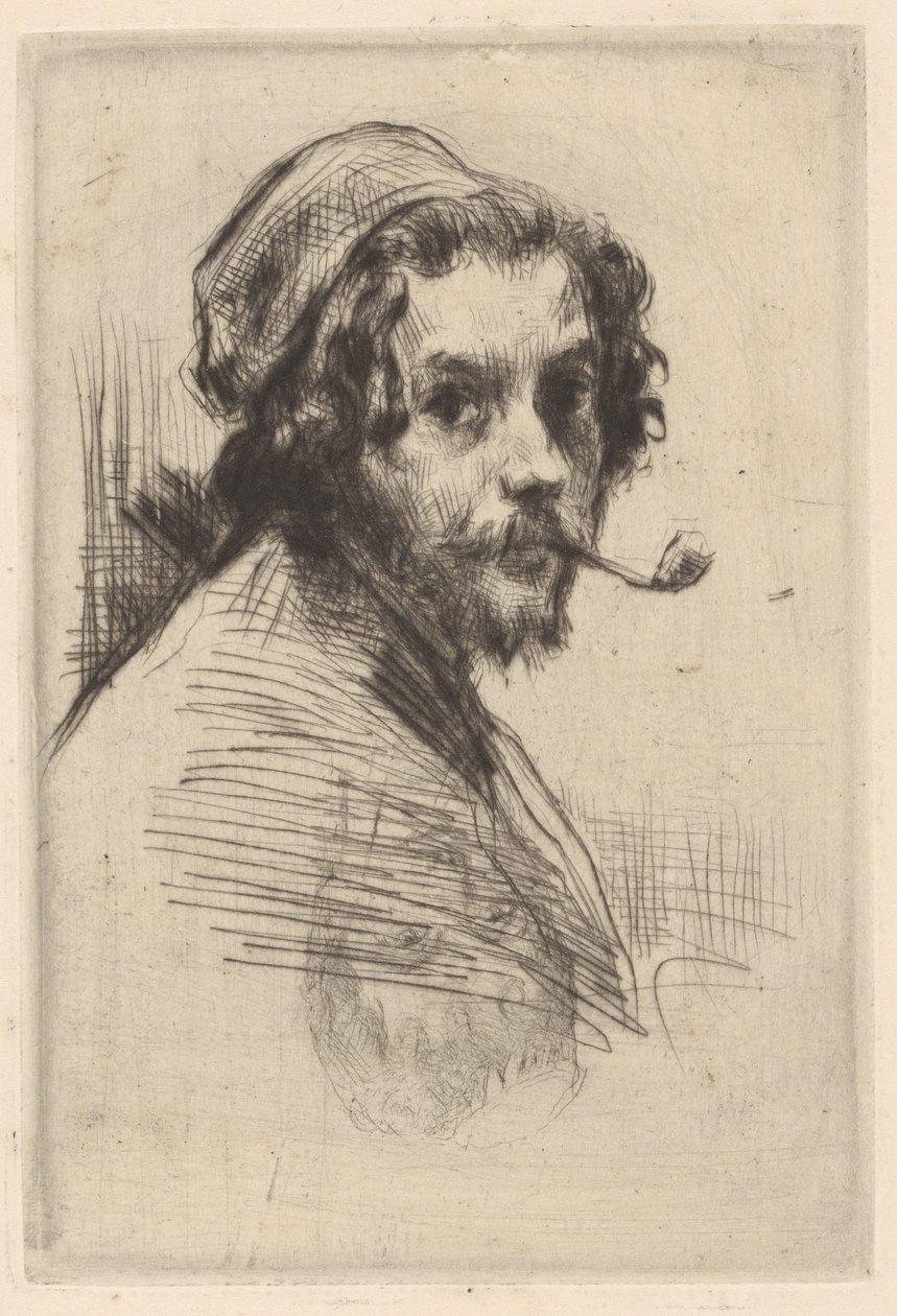 Selbstporträt von Marcellin Gilbert Desboutin mit Pfeife von Marcellin Gilbert Desboutin
