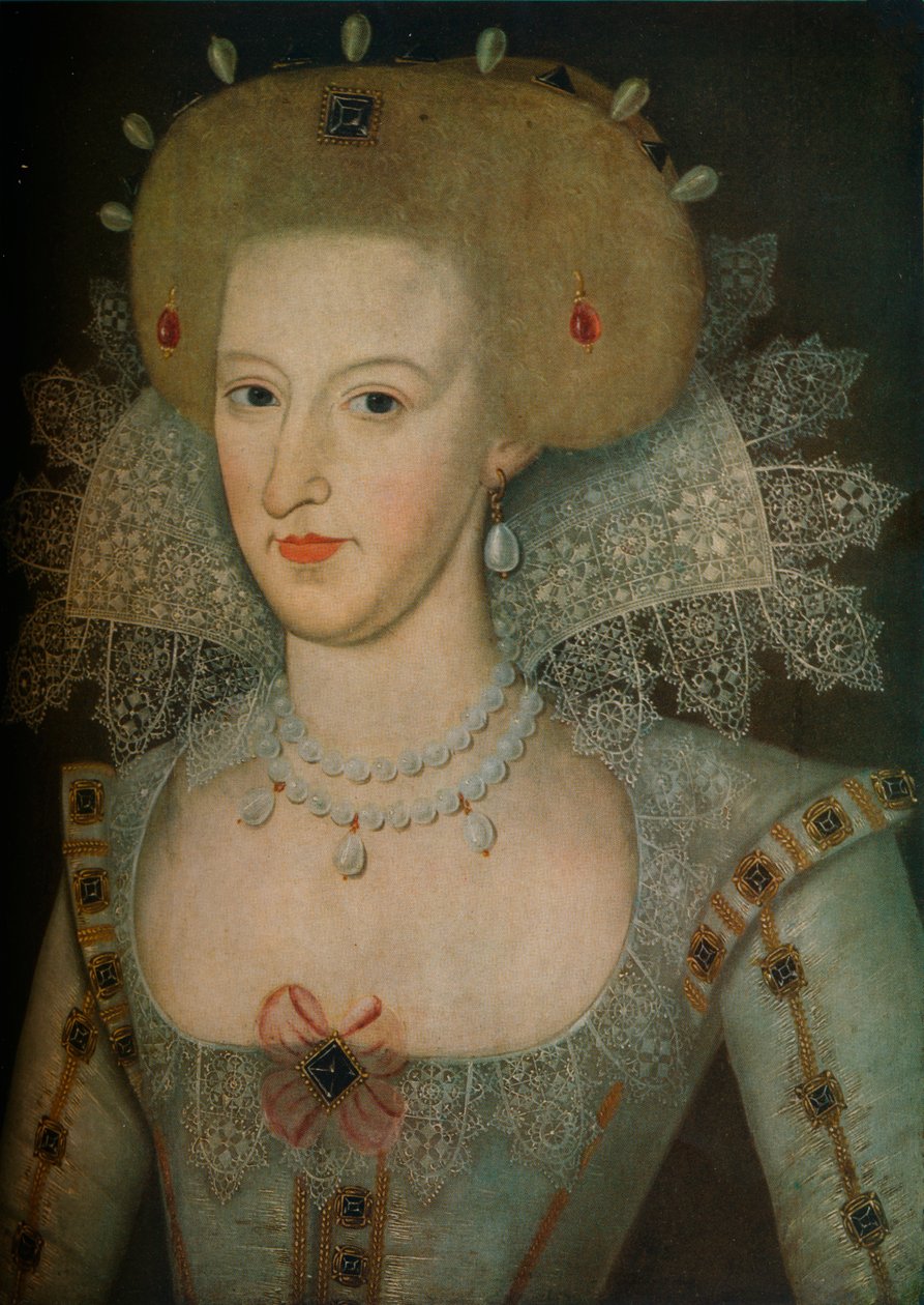 Anne von Dänemark 1574-1619, Königin von König James I., 17. Jahrhundert von Marcus Garret Gheeraerts the Younger