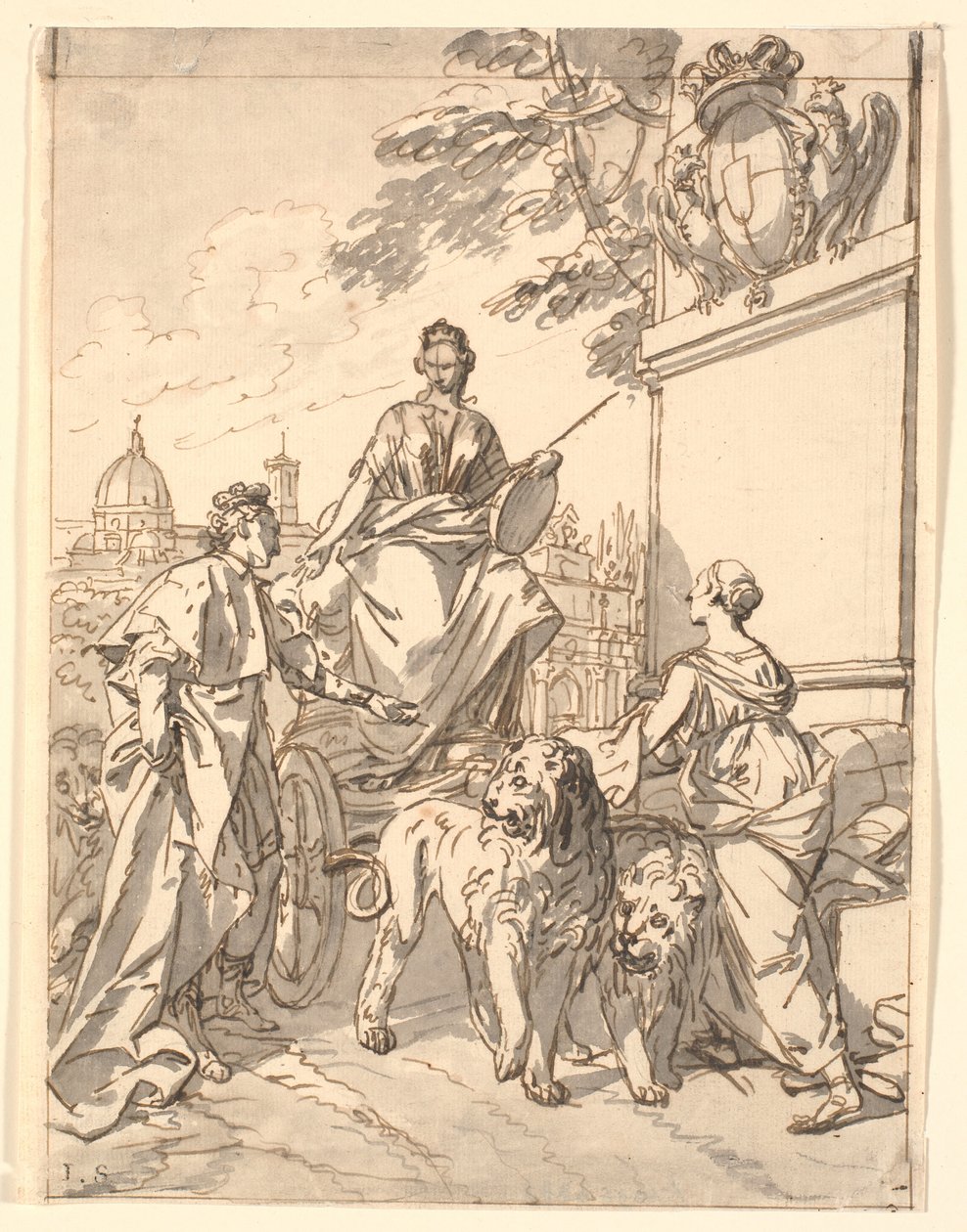 Allegorisches Blatt anlässlich des Einzugs von Herzog Franz III. in Florenz 1739 von Marcus Tuscher