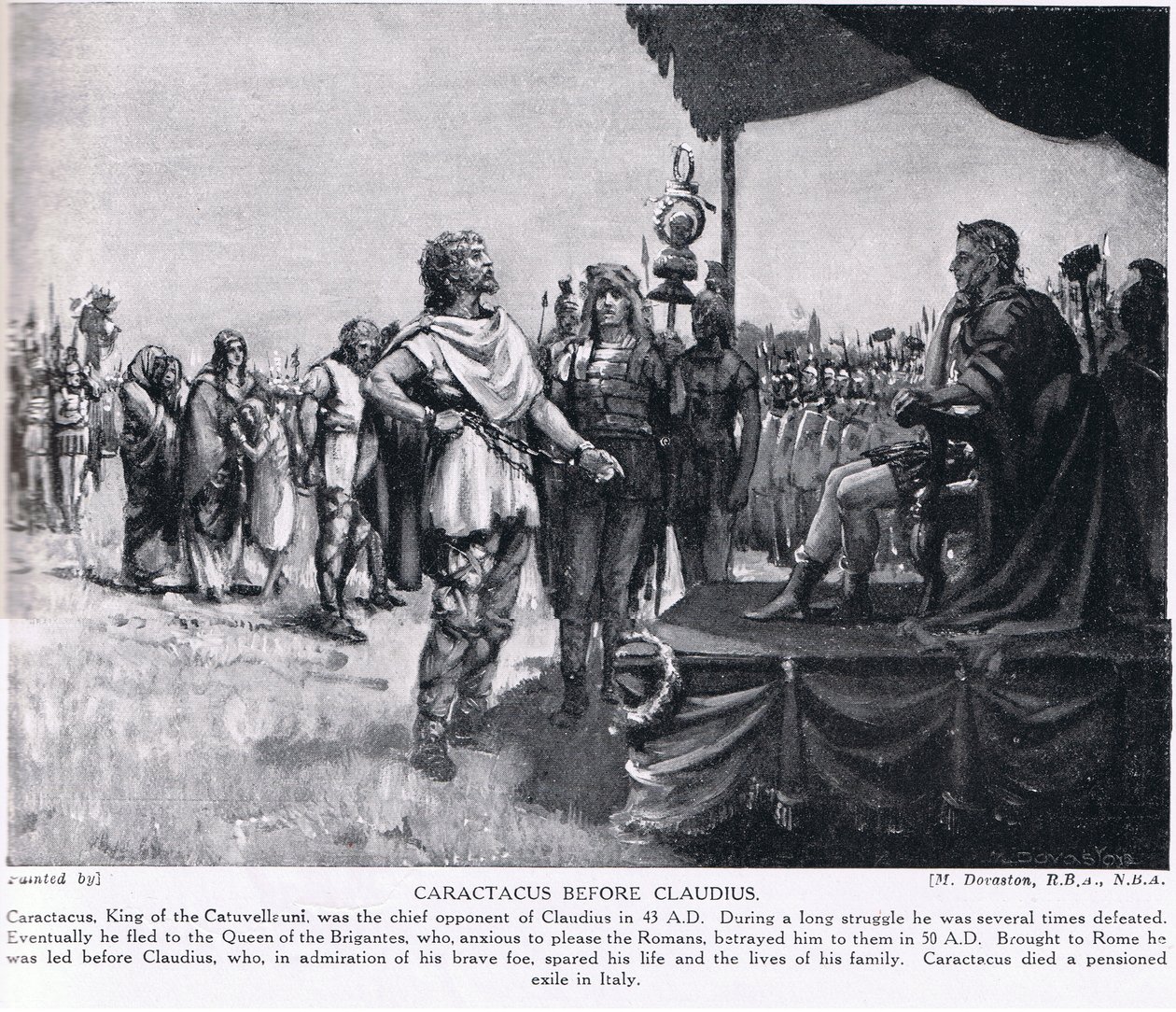 Caractacus vor Claudius, Illustration aus 