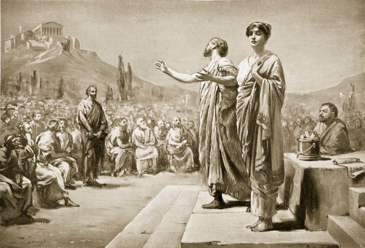 Perikles bittet für Aspasia, Illustration aus 