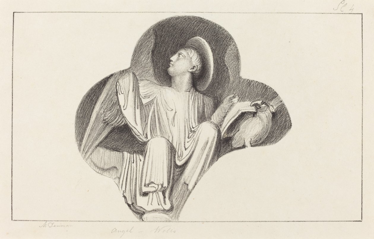 Ein Engel, von der Wells Cathedral von Maria Denman after John Flaxman
