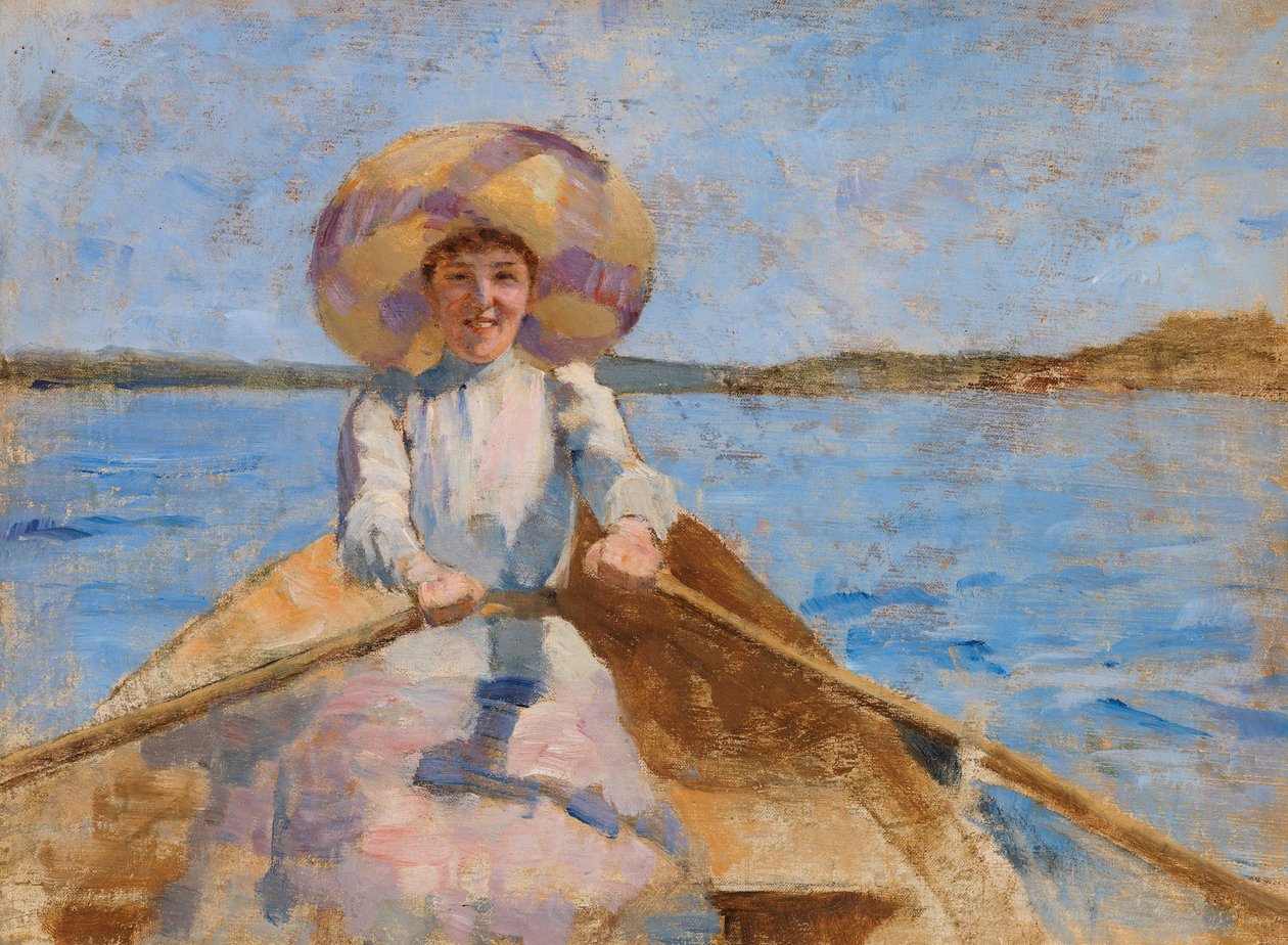 Rudernde Frau, Skizze von Maria Wiik