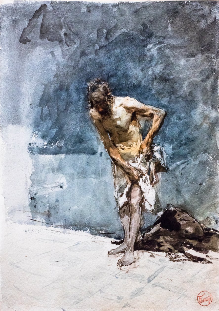 Mann in Lendenschurz, um 1871 von Mariano Fortuny