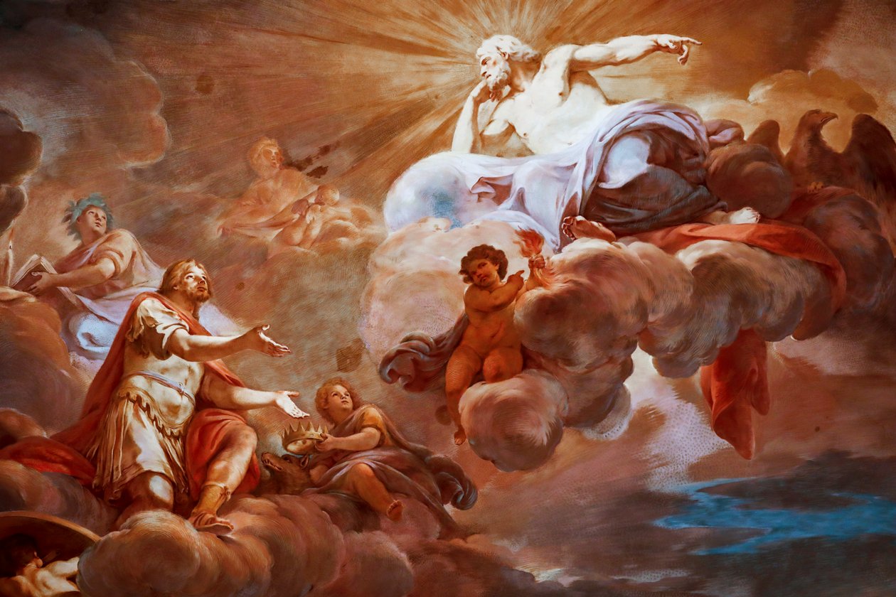 Romulus wird von Jupiter im Olymp empfangen (Detail) von Mariano Rossi