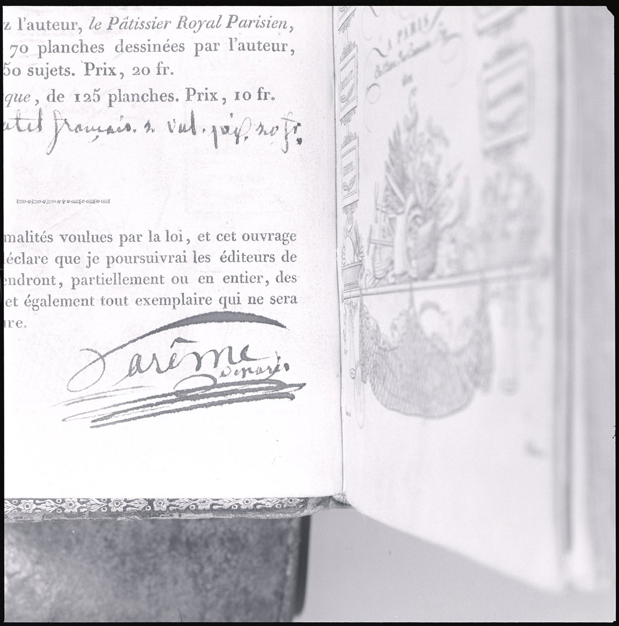 Unterschrift von Marie Antoine Careme aus 