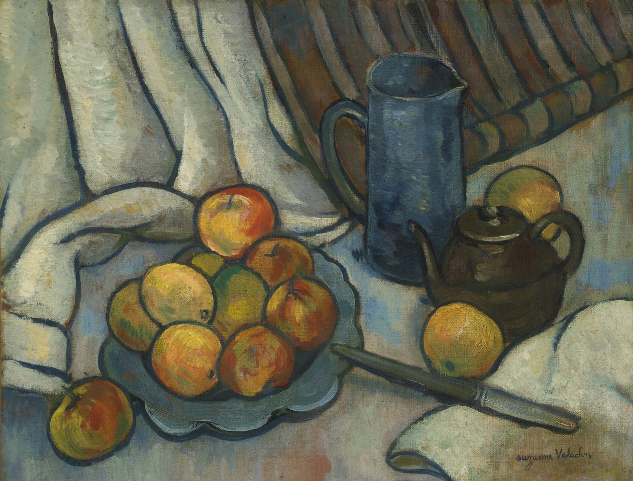 Äpfel, Teekanne und Krug, ca. 1919 von Marie Clementine (Suzanne) Valadon
