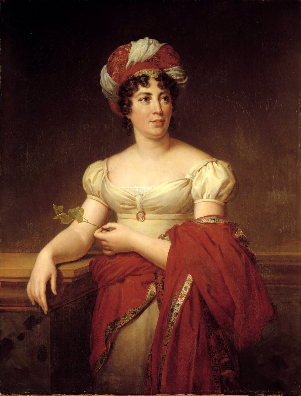 Porträt von Germaine Necker, Baronin von Stael Holstein, genannt Madame de Stael (1766-1817), Schweizer Schriftstellerin und Essayistin von Marie Eleonore Godefroid