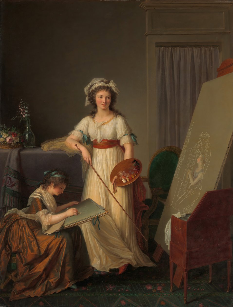 Das Innere eines Ateliers einer Malerin von Marie Victoire Lemoine