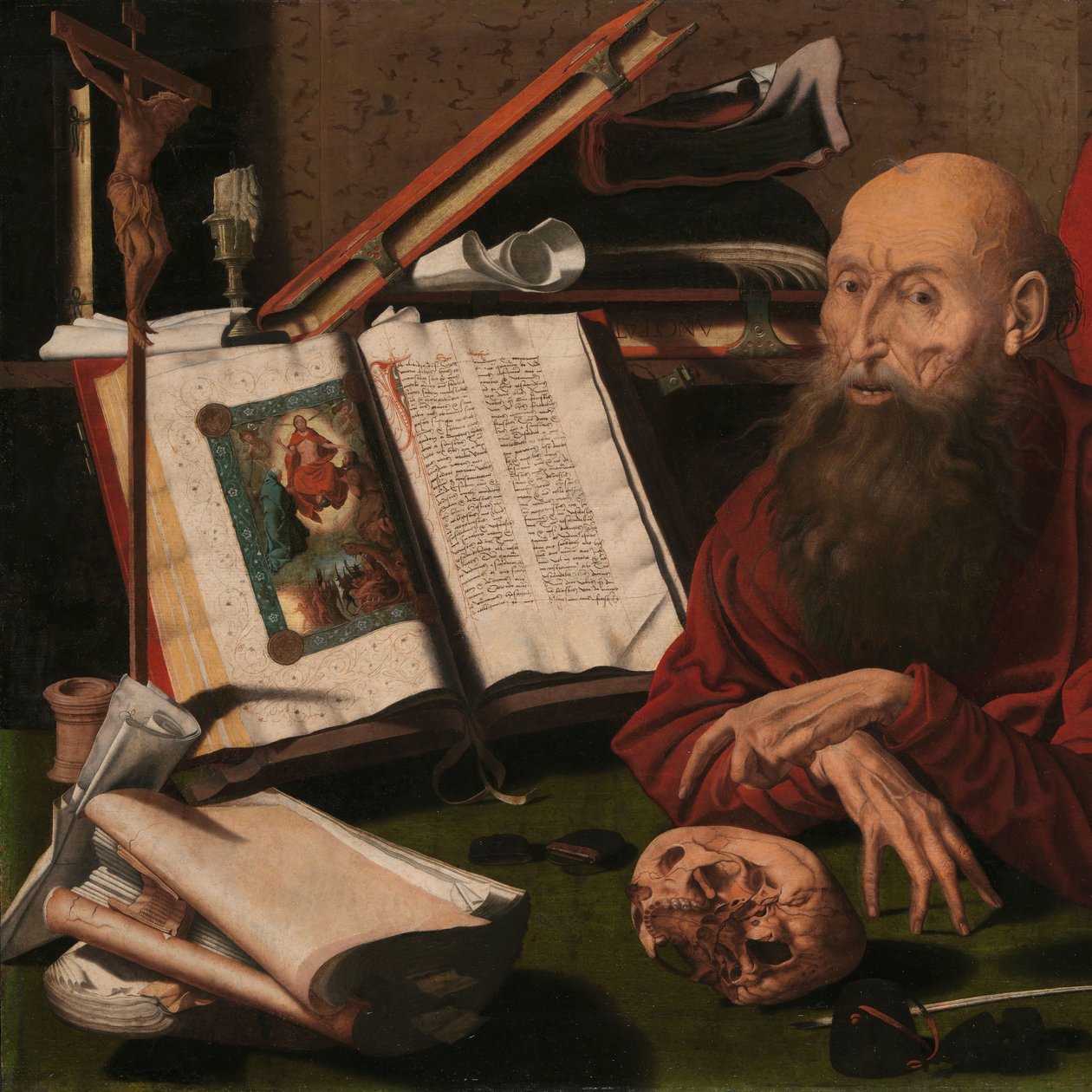Der Heilige Hieronymus in seinem Studierzimmer von Marinus van Reymerswale (attributed to)