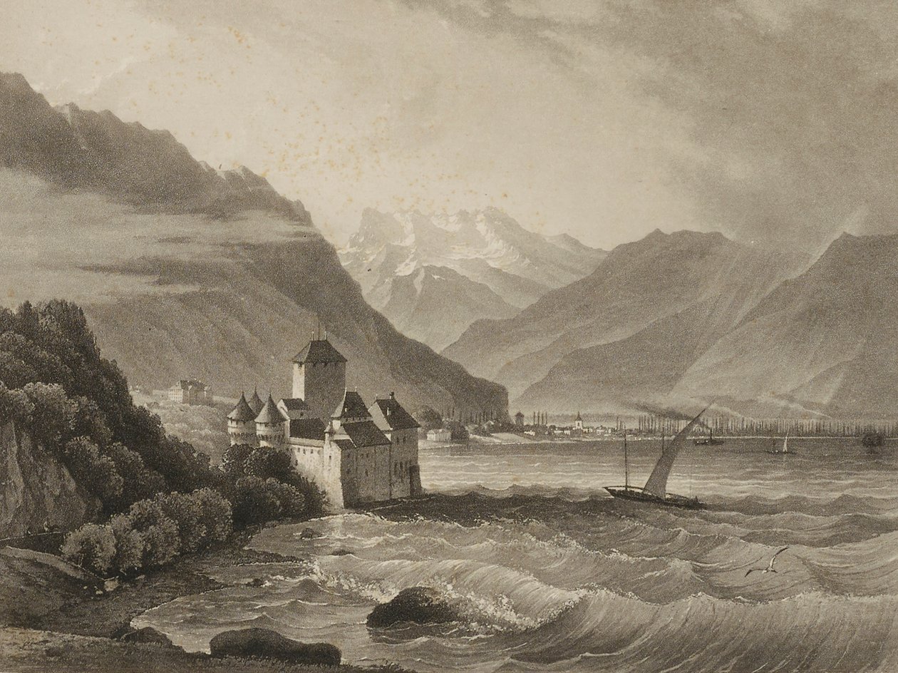 Schloss Chillon; gesehen von der Seite von Vevey von Martens
