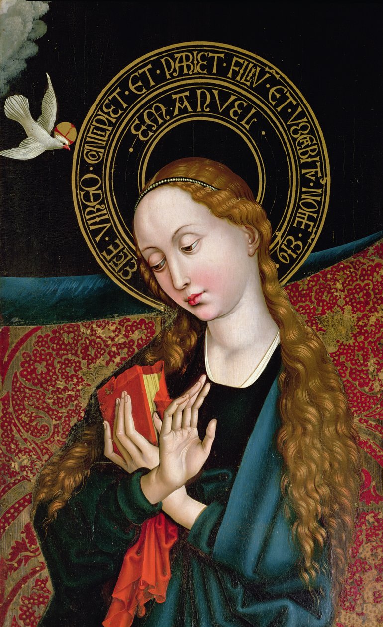 Detail der Jungfrau aus der Verkündigung, vom Orlier-Altar, ca. 1468-70 von Martin Schongauer