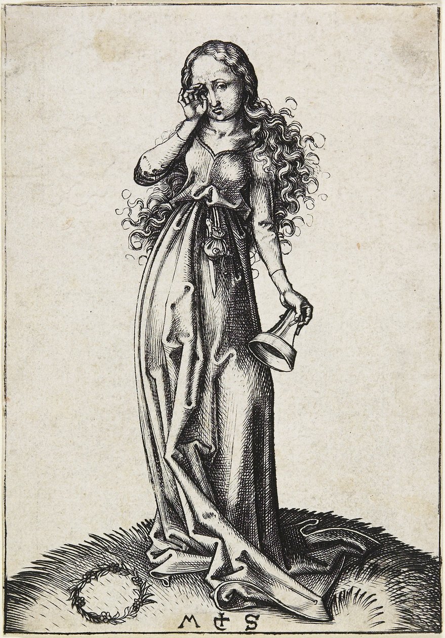 Die dritte törichte Jungfrau, ca. 1480-1488 von Martin Schongauer
